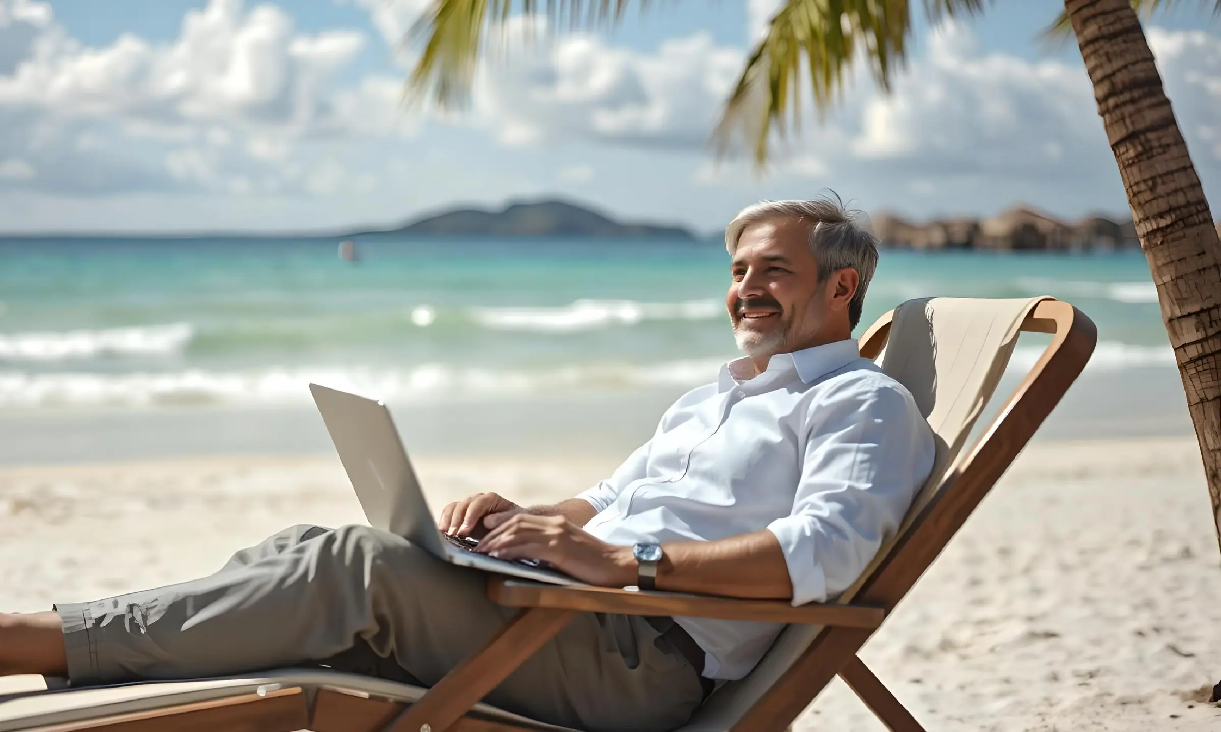 businessman on a beach